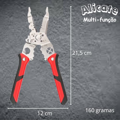 Alicate Multifuncional 7 em 1 Para Corte, Desencape, Crimpagem, Torção e Ramificação de Fios, Aço In