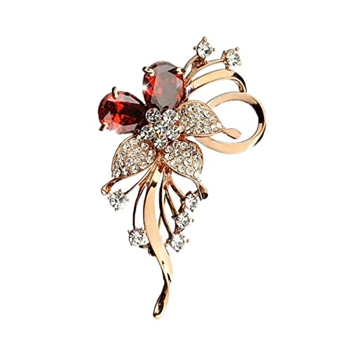 Broche fleur de luxe haut de gamme en strass pour costume élégant WXKAGF