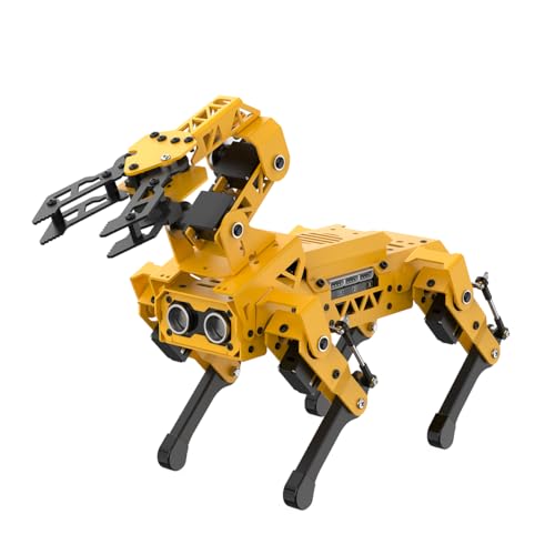 AI Vision & Voice Interaction Smart Robot Dog for Arduino Scratch Python with Robotic Arm Self-Balancing Target Recognize/Tracking Bionic Quadruped Programming STEM Education Robot Kit, MechDog Pro