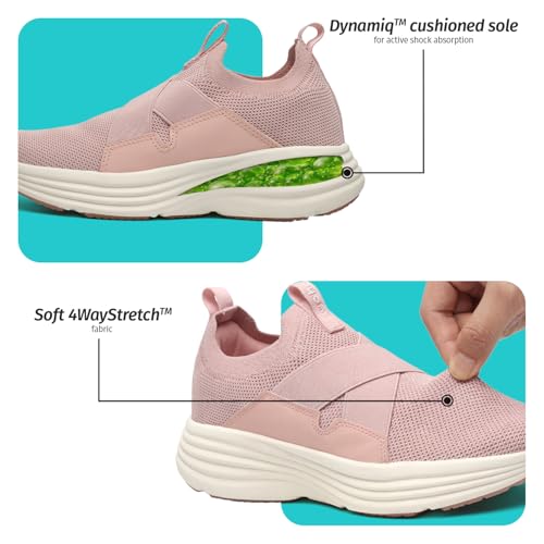 Image of YOHO Women Walking Shoes Rushhour Dynamic | Cushioned, Comfortable, Lightweight & Breathable Knitted Slip-Ons | Every Day Casual Wear Without Lace, Stylish Footwear for Ladies /Girls -900
