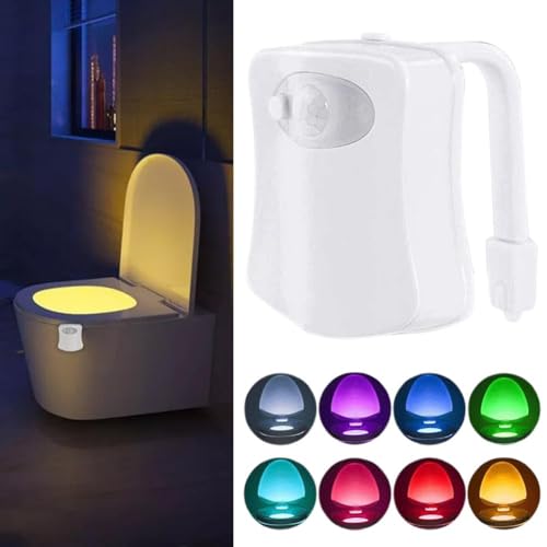 WC-Nachtlichter mit bewegungsaktiviertem Sensor, LED-Glühschüssel im Inneren des WC-Lichts, coole Sachen für Badezimmerzubehör, Dekoration, Weihnachtsgeschenke