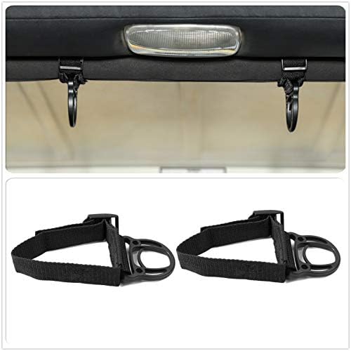YOCTM Black Roll Bar Coat Hanger Clothes Hook 45cm for Jeep Wrangler TJ 1997-2006 Unlimited Rubicon Sport Sahara Rubicon Sport Utility 2-Door Interior Parts Accessories (Pack of 2)
