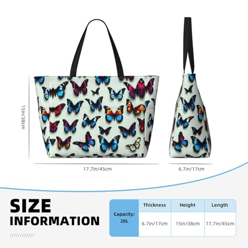 Butterfly And Cello Extra Large Tote Bag For Women,Foldable Beach Bag With Pocket Weekender Travel Overnight Bag4