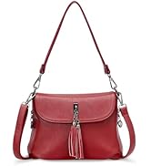 HUA ANGEL Women Crossbody Bag Leather Handbag Pocketbook Lightweight Shoulder Purse Multiple Pock...