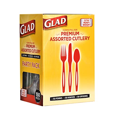 Glad Clear Disposable Plastic Cutlery Set, 150 Count Family Size - image 6