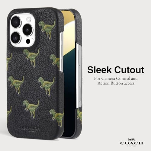 Coach Genuine Debossed Pebbled Leather Slim Wrap iPhone 16 Pro Case - Designer Phone Case - Repeat Rexy - image 4