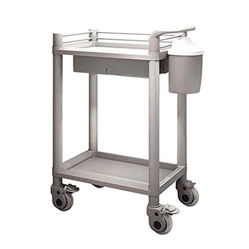 Chariot de rangement à 3 niveaux gris en ABS 54x30cm