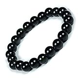 Black Tourmaline Bead Bracelet Chakra Energy Healing Protection Relieves Stress Anxiety Gift for Men...