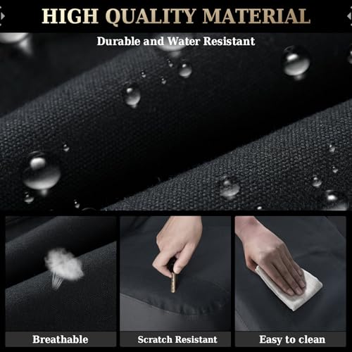 Image of Coverado Car Seat Covers Front, Canvas Universal Seat Covers for Cars, 2-Pack Car Seat Cushions, Auto Seats Protectors for Kids & Dogs, Driver Seat Covers Fit for Most Vehicles Trucks SUVs /Black