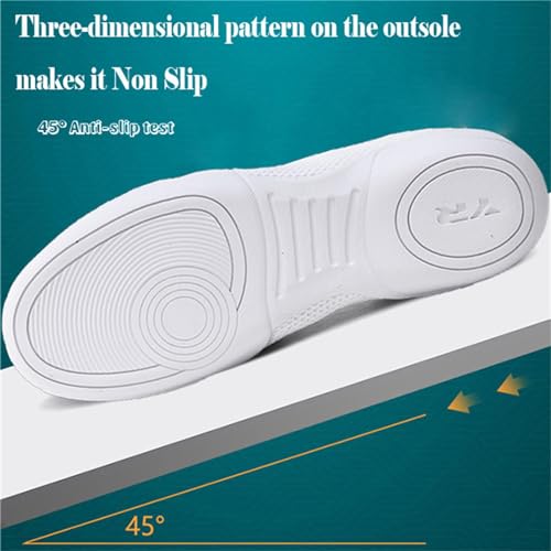 Youth Girls Mesh Breathable Running Sneakers Athletic Training Tennis Shoes White Cheerleading Shoes Dance Shoes4