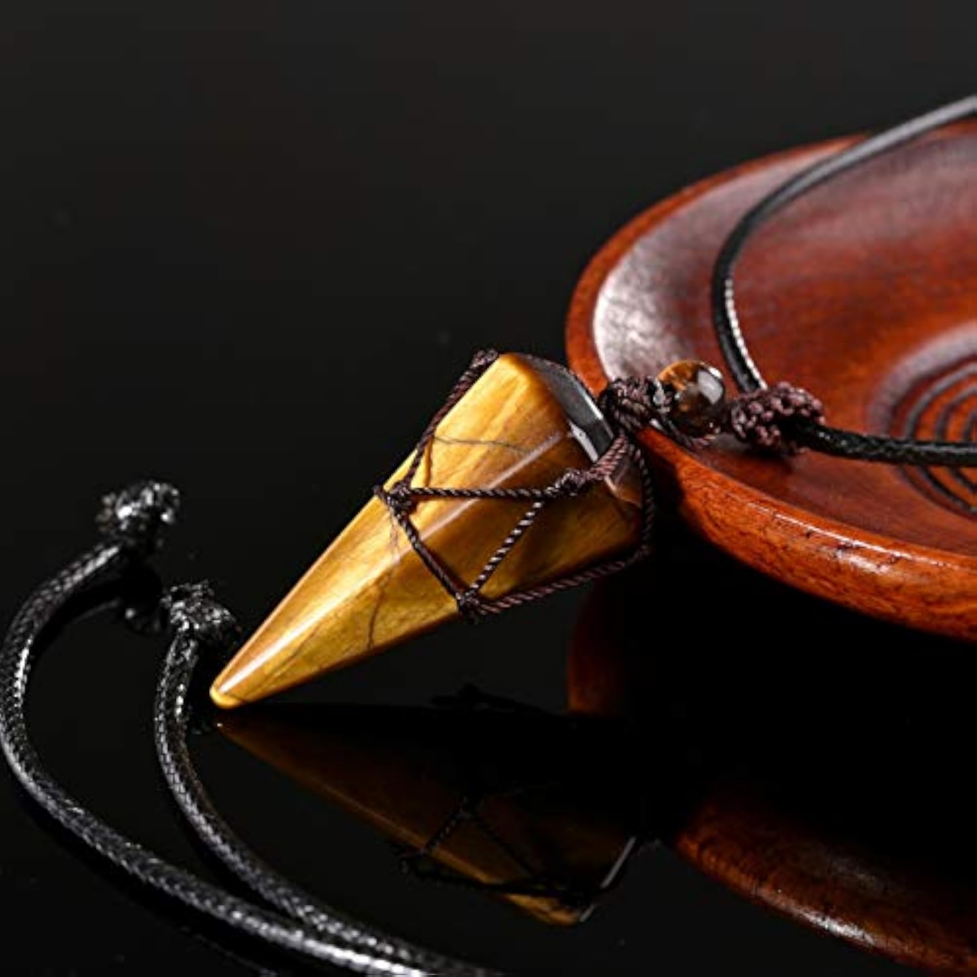 6 Facet Reiki Healing Crystal Pointed Pendant Necklace