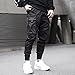 Ambcol Mens Joggers Pants Long Multi-Pockets Fashion Casual Active Outdoor Jogging Pant with Drawstring Black-11 Medium