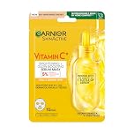 Garnier Vitamin C Brightening & Glow Boosting Serum Sheet Face Mask, Energisng, Hydrating and Illuminating Mask for Dull Skin, Cruelty Free & Vegan Tissue Mask, 28g​