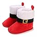 Non Slip Shoes for Baby Girl Winter Children Baby Boots Boys and Girls Cotton Shoes High Top Cotton Wool Warm and Comfortable Christmas Santa Look Colorblock Shoes Toddler 5 (Red, 6 Toddler)