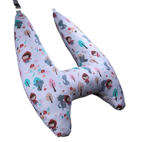 NLKDQN 子供の車のヘッドレストの枕車の肩枕の後部首枕快適な睡眠プロダクト多機能の枕のふわふわのクッシ ョン子供大人年配者の一般目的洗濯できるカバーを取付けること容易な (55x66cm,1個) (18)