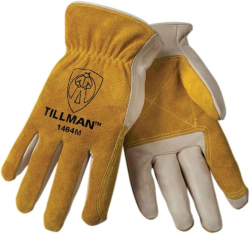 Tillman 1464 Top Grain Cowhide/Split Drivers Gloves - Medium Yellow