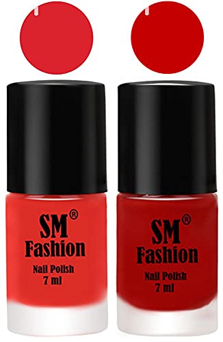 Image of Long Lasting Nail Polish | Nail Paint Combo 7 ml Each) - Set of 2 Candy Orange-Orange
