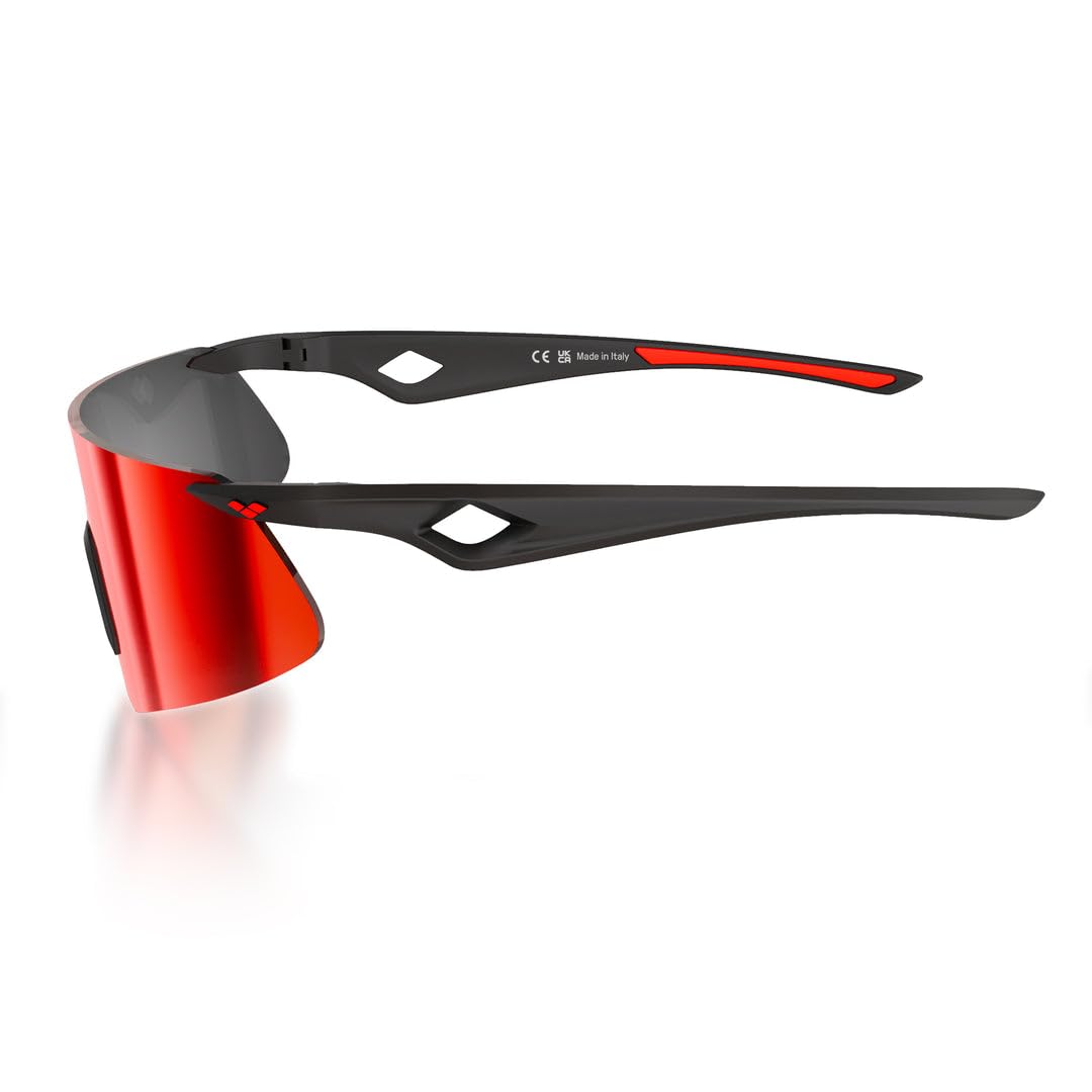 ARENA SAETTA Sportsonnenbrille, flexible und leichte Fassung, stoßfest und UV-geschützt, hydrophob- und antistatisch, optische Klasse 3, verstellbarer Nasenring