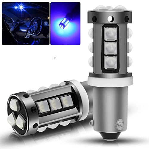 2Pcs H21W BAY9S Bombillas LED Azul para Auto