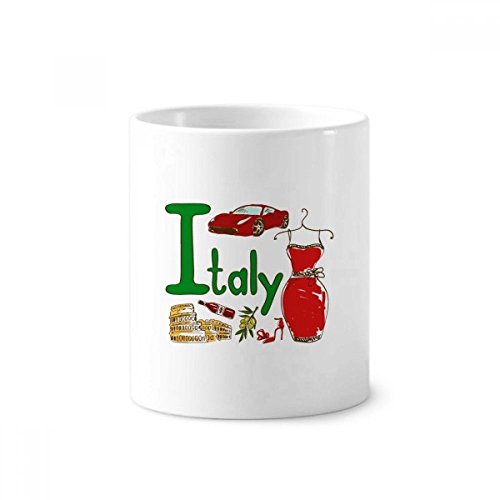 Italie motif céramique porte-brosse à dents pot à stylo blanc 350ml décoration
