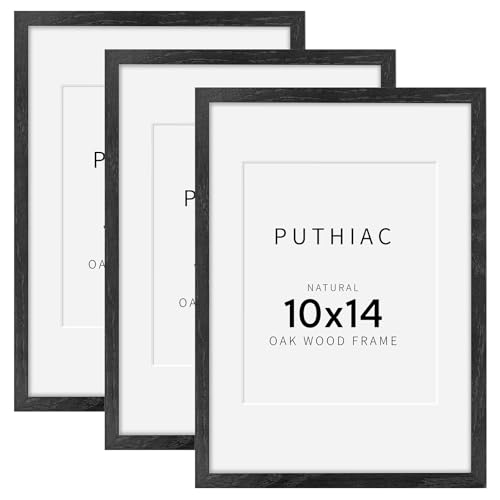 10x14 Oak Wood Picture Frame - 10"x14" Poster Frames for Wall, 10x14 Picture Frames for Wall, 10 x 14 Picture Frames, 10 x 14 Frames for Wall(3 Pack, Black)