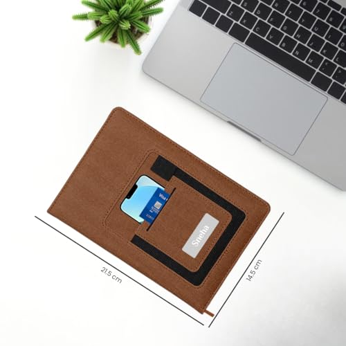 Image of Giftana Personalized Diary with Name, Customized Leather Notebook Diary with Magnetic Flip Lock, A5 Size, 192 Ruled Pages Office Diaries for Writing, New Year Corporate Gifts for Employee (Brown 2)