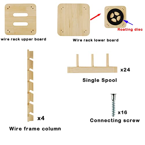 Image of BAENRCY 72-Spool 360 Fully Rotating Wooden Thread Holder Sewing and Embroidery Thread Rack and Organizer Thread Rack for Sewing