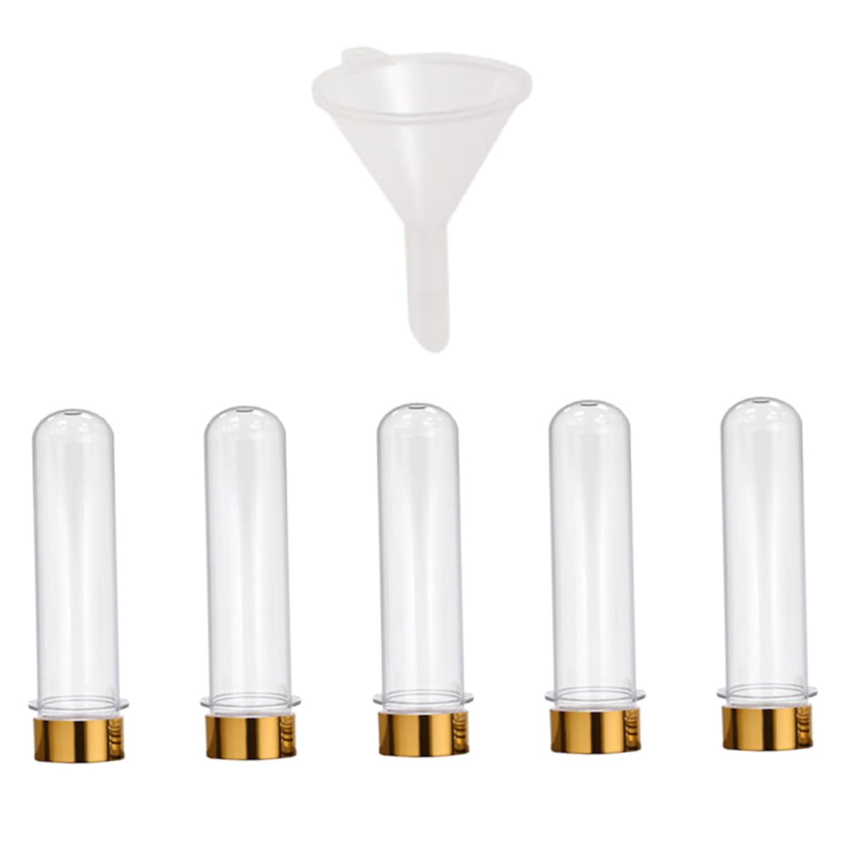 LIFKOME 6pcs 40ml Pet Plastic Test Tube Bottles Candy Containers Storage Jars Lids