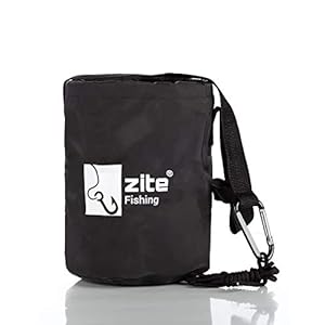 Zite Fishing Opvouwbare emmer voor vissen en camping, 16 x 21 cm, opvouwbare emmer met touw, outdoor wateremmer
