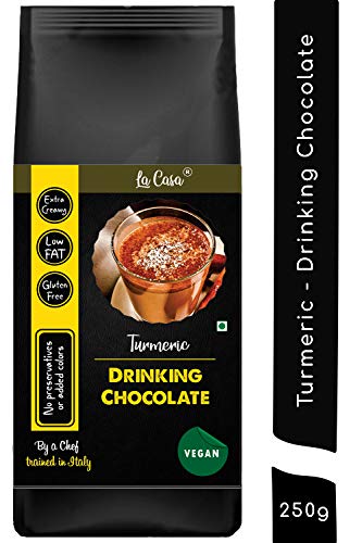 Image of La Casa Vegan Dark Drinking Chocolate - Turmeric | Gluten Free | All Natural | 250g |