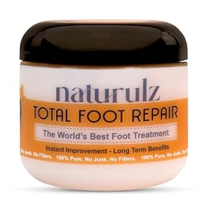 Naturulz Total Foot Repair 4oz – Intensive Moisture Foot Cream for Extremely Dry, Rough Skin & Cracked Heels and Feet- Moisture Barrier Repair for Knees, Elbows & Hands Formulated for Sensative Skin
