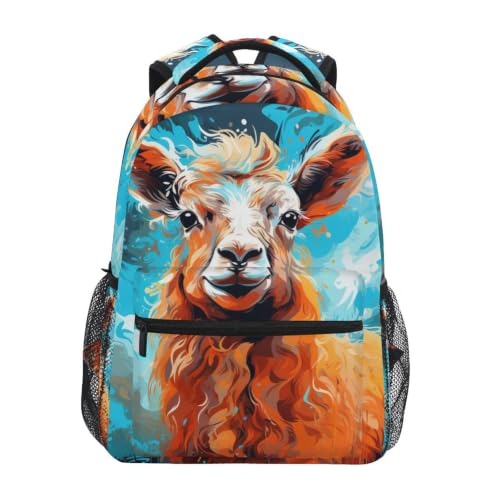 Cartable scolaire cool mouton orange pour le collège et voyage