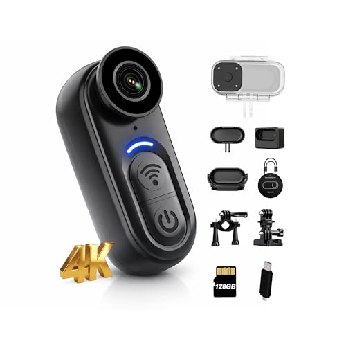 Image of SixBondsCam 4K Mini Body Camera with 6-Axis Stabilization, 128GB Wearable Camera with Audio, Waterproof Thumb Action Camera, Hands-Free Body Cam for Cycling Travel Outdoor Adventures