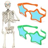 MiniInflat 2 Pcs 12 ft Skeleton Accessories Jumbo Glasses Funny Sunglasses for 12 ft Skeleton Costume Outfits Glasses(Stars)