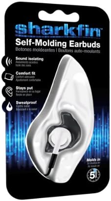 Vdera SF-E-7-IC Sharkfin Grey Self-Molding Earbuds, (Pack of 6)