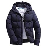 [Teevaseoan] ダウンジャケット メンズ コート 冬服 大きいサイズ 防風 防寒 軽量 暖かい アウター 中綿ジャケット 厚手 ライトダウン ジャンパー ダウンコート ジップアップ ジャケット 柔らかい 秋服 アウトドア 春秋冬(ネイビー,5XL)