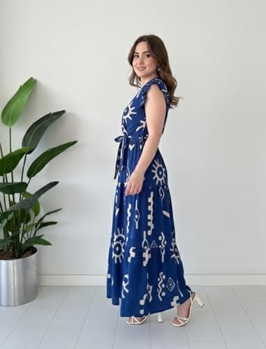 Image of Modestouze Attires Dress for Women Western Maxi Style, Indo Western Dresses, One Piece Long Gown, A Line Flared Pattern, Ethnic Look Outfit for Women