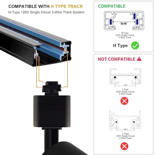 Image of LED Track Lighting Kit 4000K 10W 2PCS Black H Type Plug in
