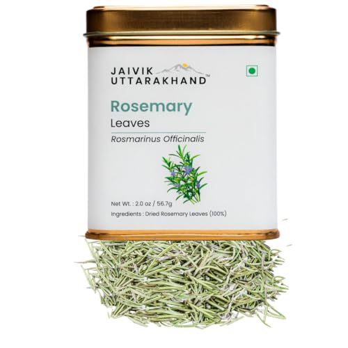 Image of Jaivik Uttarakhand - Rosemary Dry Leaves Herbal Tea (56.7 g) No Preservatives or Additives, Packed Clean, Pack of 1 Tin Box