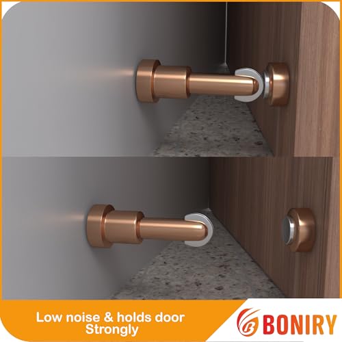 Image of Boniry Premium Magnetic Door Stopper | Durable, Stylish & Rustproof | Protects Doors | Strong Hold, Easy Installation, Perfect for Home & Office Use (1, Rose Gold)
