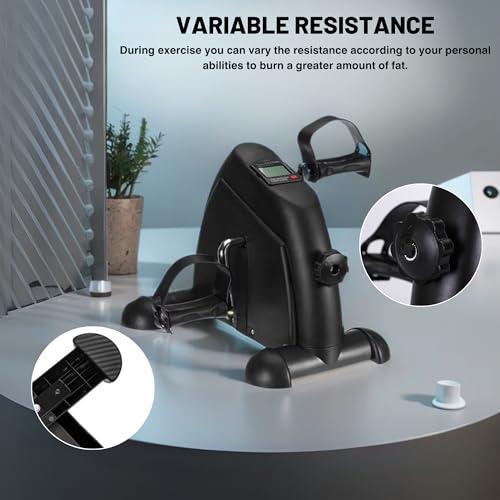 Ejercitador de pedales con resistencia ajustable y pantalla digital integrada 4