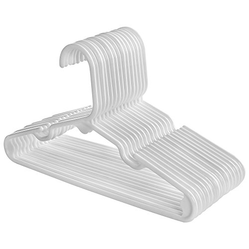 SONGMICS Perchas Infantiles Plástico, Set de 30, Muesca Ensanchada Zona Triangular Reforzada 29,5 cm Blanco CRP06W-30