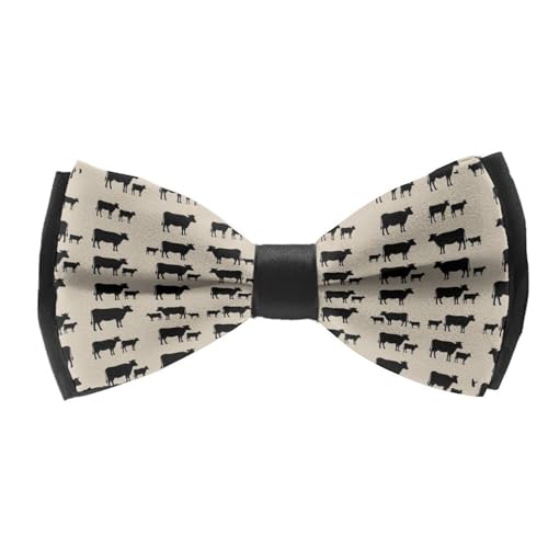 HEBVASS Boys Event Banded Bow Tie, Pre-Tied Adjustable Uniform Accessory for Concerts, Graduations and Ceremonies, Angus Cattle Animal Bowtie
