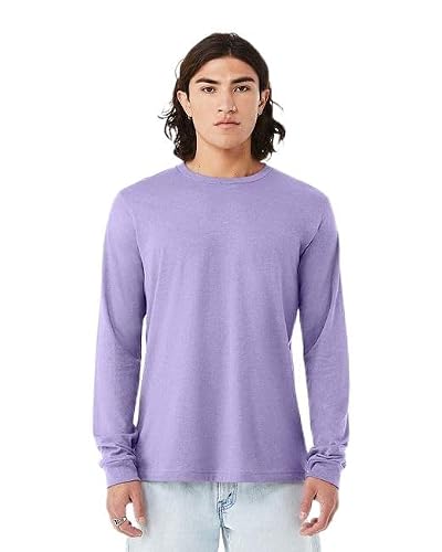 Image of Bella Canvas Unisex CVC Jersey Long-Sleeve T-Shirt, Heather Dark Lavender, XL
