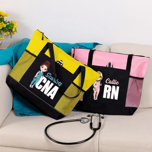 Bolso personalizado para enfermera con caricatura y nombre miniatura 2