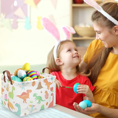 Image of Rectangular Easter Dinosaur Basket,Waterproof kids toy storage box bedroom,Dinosaur Storage Box,kids laundry Basket,Easter Room Decor,Nursery Hamper,Gift Baskets(Dinosaur)