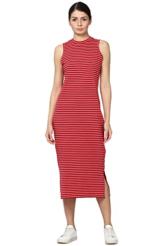 Image of Van Heusen Mirako Women's Cotton Sheath Knee-Length Casual Dress