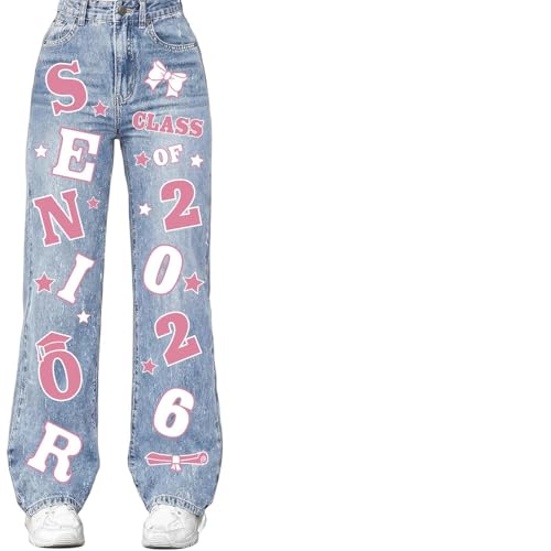 Gersoniel Class of 2026 Senior Iron on Transfers for Jeans Graduation Heat Transfer Stickers 2026 Senior Gift Decorations Iron on Decals for Backpack Jacket T-Shirt DIY Crafts (Pink)