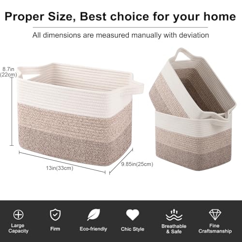 image for OIAHOMY Storage Basket, Woven Baskets for Storage, Cotton Rope Basket 