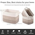 OIAHOMY Storage Basket, Woven Baskets for Storage, Cotton Rope Basket for toys,Towel Baskets for Bathroom - Pack of 3, Gradient Yellow - Image 4